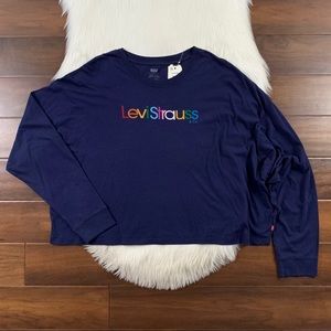 Levi's‎ Women’s Size XXL Rainbow Logo Graphic Long Sleeve Tee T Shirt
